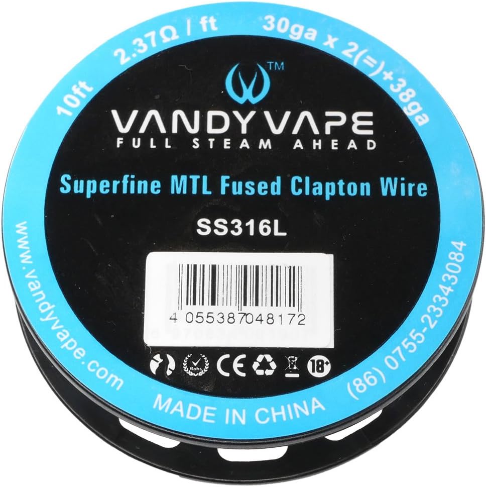 Vandy Vape SS316L Superfine MTL Fused Clapton Draht